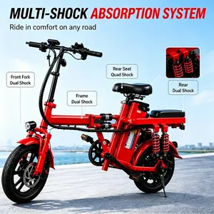 Folding Electric Bike 20MPH 400W Compact Commuter E-Bike trunk fit ebike  commuter e-bike Foldable Seat Dual adult