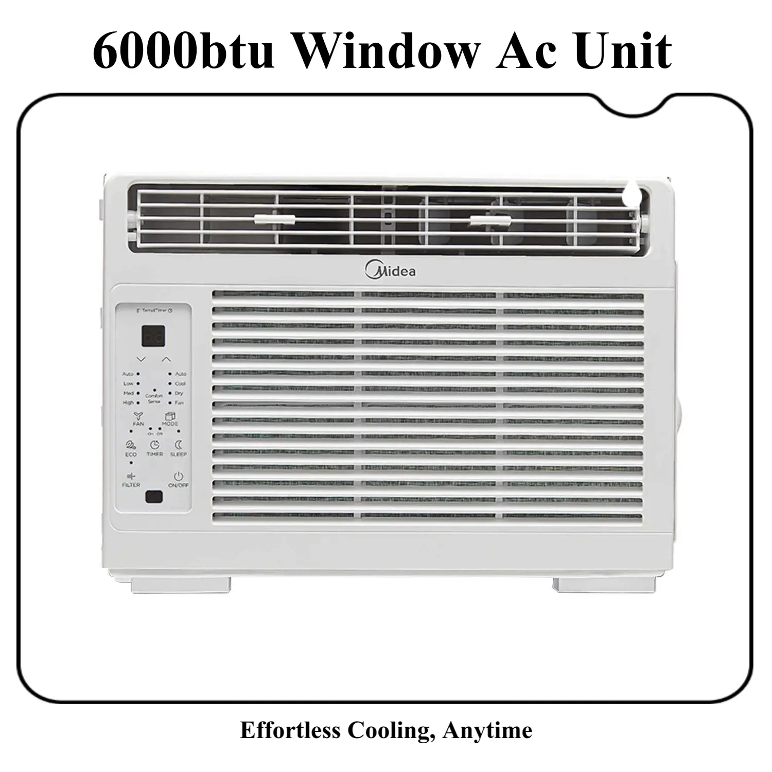 Midea Like New 6000 BTU Window Air Conditioner Unit with Comfort Sense Remote, 3-in-1 Cool Dehumidifier Fan AC for Room up to 250 Sq. Ft., Quiet & Energy Saving Window AC with Washable Filter, 24H Timer, Easy Install - White