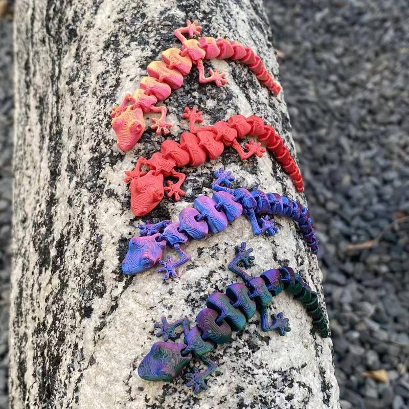 60 Pieces Colorful Gecko Wall Décor – Printed Ornaments for Home, Room, and Holiday Gifts – Assorted Colors