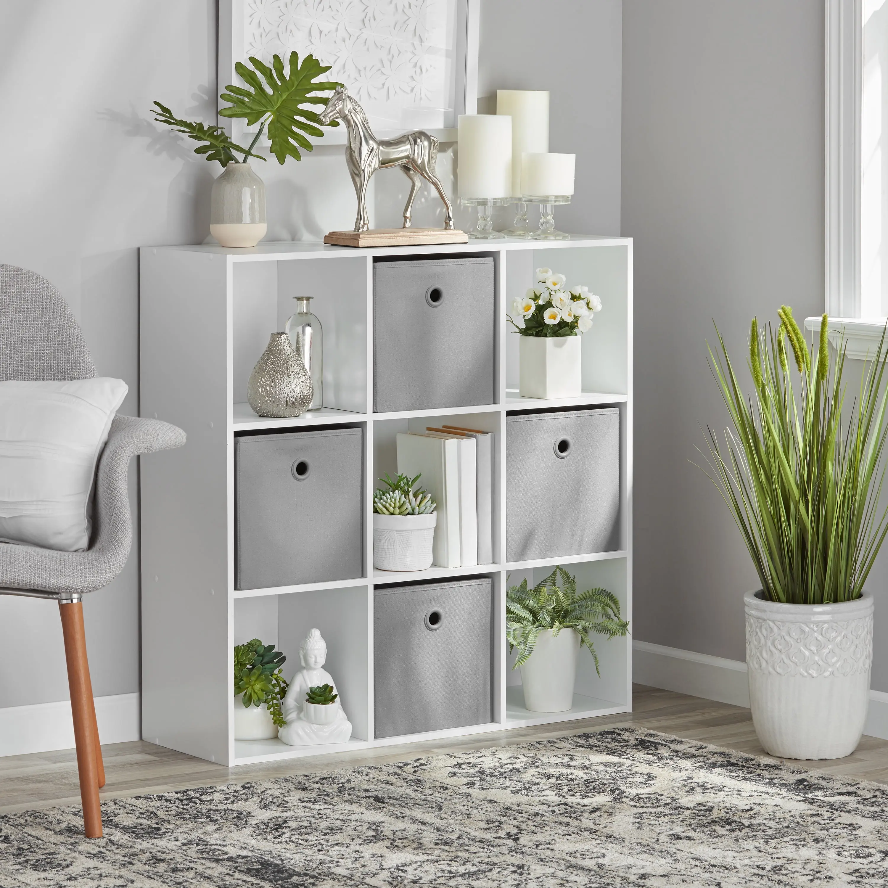 Mainstays 9 Cube Storage Organizer, White Mainstays 9 Cube Storage Organizer, White