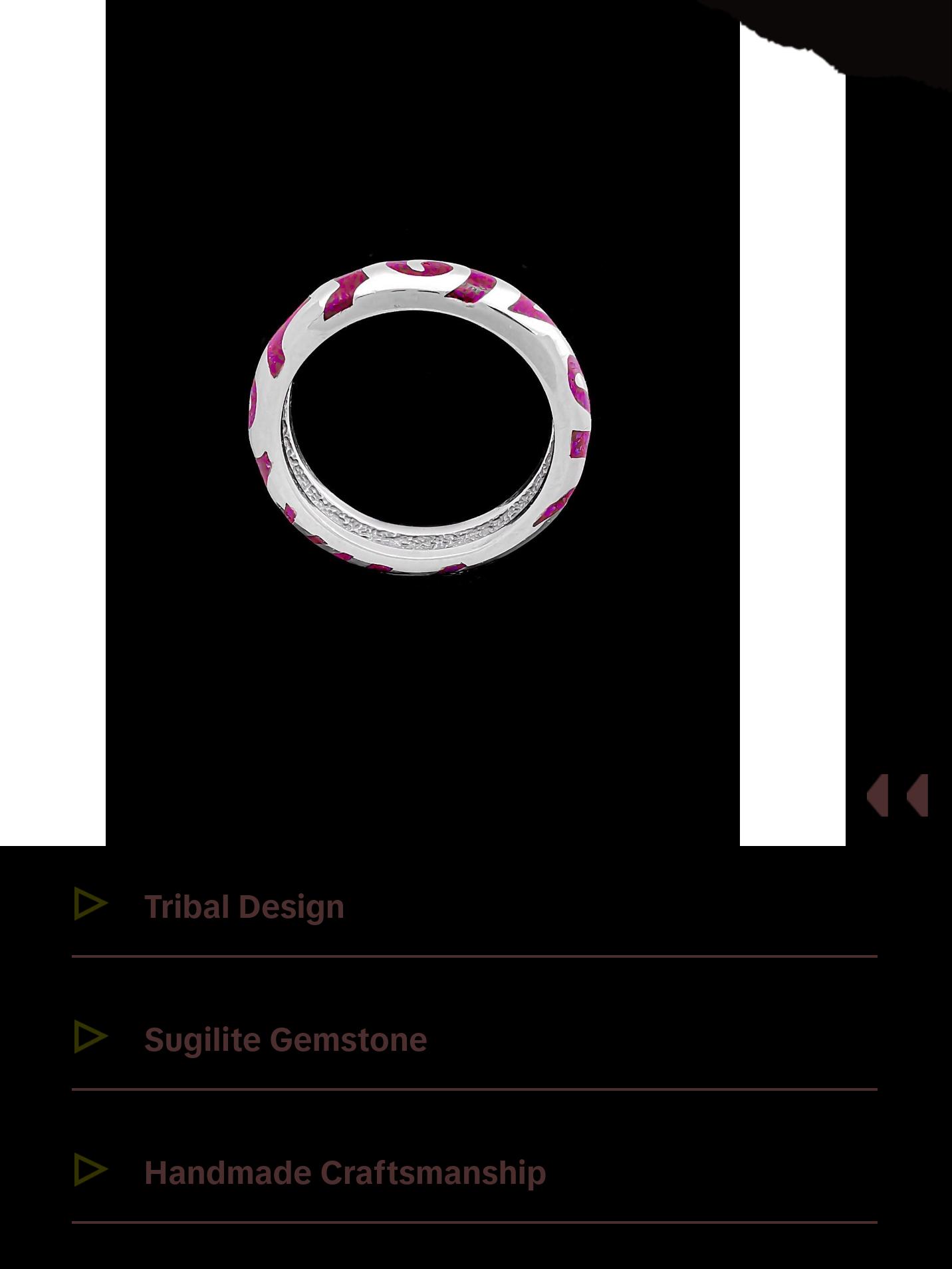 Size 13 - 925 Sterling Silver Tribal Ring • Sugilite Gemstone • Navajo Handmade • Purple Native American Ring