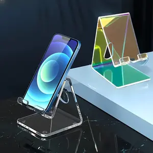 Acrylic Transparent Desktop Phone Stand, Essential Lazy Person Minimalist Creative Thickened Holder, Must-Have Desk Accessory, Smartphone Accessories, Stable Phone Holders