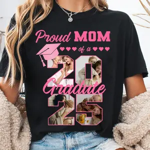 Custom Family Graduation Shirts, Senior 2025 Family Matching T-Shirt, Custom Proud Family of a 2025 Graduation Photo Shirt, 2025 Senior Tee