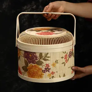 Floral Bamboo Basket: The Perfect Choice for Gifting, Picnics, or Stylish Storage