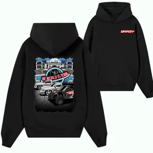 BRAZY “The World Is Yours” Hoodie, Luxury Car Scene Graphic Pullover, Streetwear Racing Style Hoodie for Men & Women, Off-Road UTV & Turbo Car Art Sweatshirt