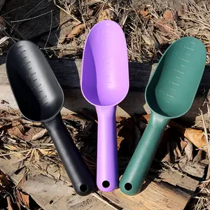 3Pcs Set Multi-Color Plastic Garden Scoops Measurement Markings Thick Hand Shovels Durable Lightweight Portable Succulents Balcony Potting Mix Indoor Outdoor Plant Care Essential Tool