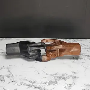 Solid Wood Hand Carved Hands Sculpture Vintage