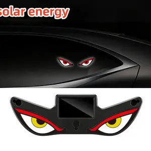 Solar Powered Car Neon Light Wireless Cool demon eyeLed Ambient Light Suction Cup USB Rechargeable Atmosphere Breathing Lamp Led Lights