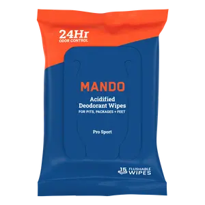 Acidified Deodorant Wipes - 15 count. For Pits, Packages, and Feet