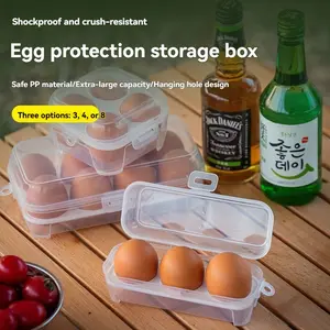 Outdoor Shockproof Egg Box Storage Container, Portable Camping Anti-Breakage Egg Tray, Home Plastic Protection Box, Travel Anti-Drop