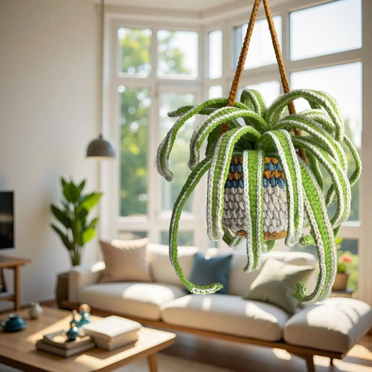Hanging Plant is a challenging Crochet kit for Beginners, DIY Crochet Knitting Material Kit with Step-by-Step Crochet Tutorial for Thanksgiving Gift and Christmas Gift (40%+ Yarn)