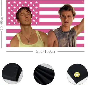 JJ Jacob Elordi and Flag Banner Maybank Tapestry Wall Hanging Poster Rafe Art Starkey Decor 150cm x 90cm for Dorm Bedroom Living Room Yard Party