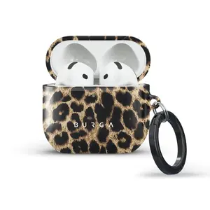 <SHIP FROM US> Player Leopard Print AirPods Case – Luxury Wild Cat Aesthetic Protective Cover, Slim Shockproof Animal Print Earbuds Case with Keychain, Fashion Wireless Charging Compatible Accessory for Women Girls