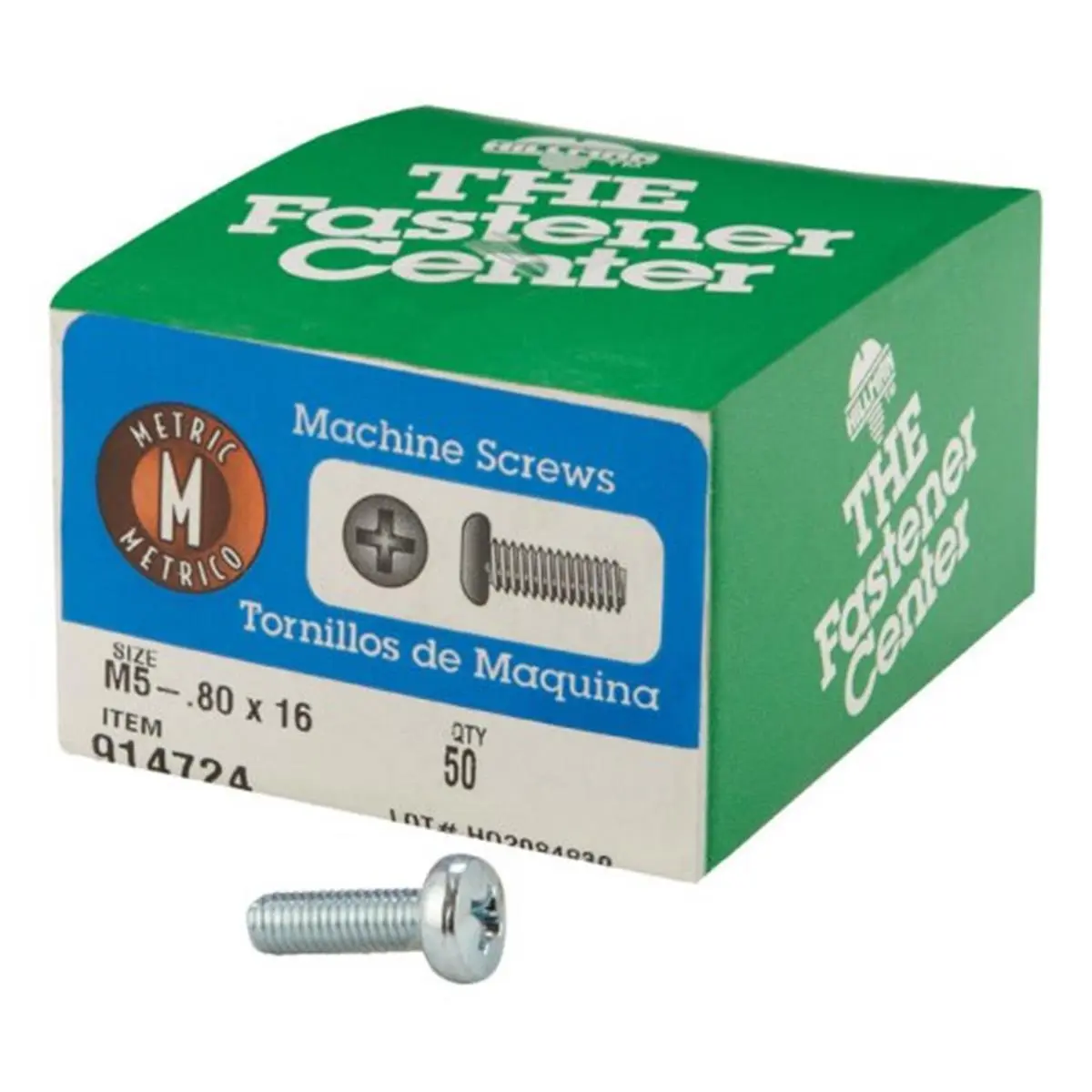 Hillman 914724 Zinc Pan Head Phillips Machine Screws - M5.80 x 16 Metal Functional Hardware, 0.8 lbs, 1.5in H, 1.4in W, 1.8in L, Sailing & Water Sports Essential