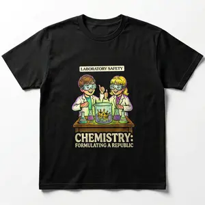 No Kings Protest Tee Chemistry Formulating a Republic Anti Monarchy Lab Funny Shirt