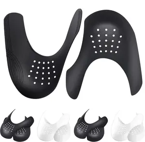 4 Pairs Sneaker Crease Protectors for Jordan 1, Air Force 1 & Dunk Low – Fits Men's 7.5-12/Women's 5-8.5 (Black & White)