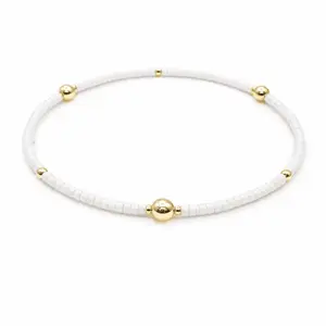 Game Day - White & Gold Filled Bracelet