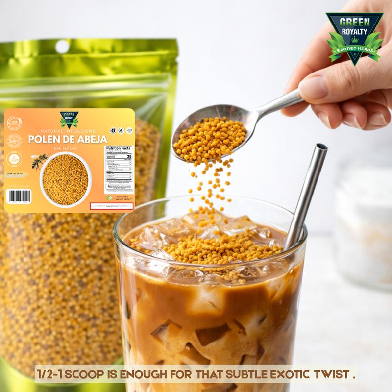 Green Royalty Bee Pollen 10oz Vitamin Supplement for Health & Energy Boost - Natural Infusions for Metabolism Support & Antioxidant Rich