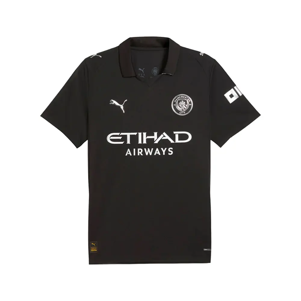 PUMA Mens Manchester City 2526 Away Replica Jersey Casual - Black PUMA Mens Manchester City 2526 Away Replica Jersey Casual - Black
