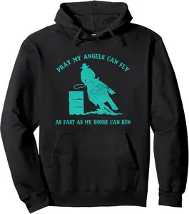 Barrel Racer Barrel Racing Horse Rodeo Cowgirl Western Pullover Hoodie