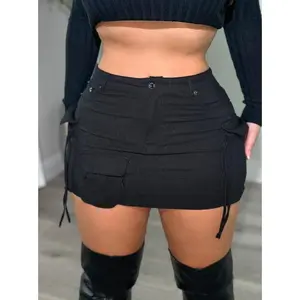 Black Cargo Skirt
