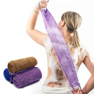 3 PCS African Net Sponge with Handles, Long African Exfoliating Net,Bubble bath towel, Pull rope sauna towel,African bath towel, Washcloth Bath Sponge, Net Cloth Wash Net Body Back Scrubber for Shower Loofah Accessories Bath Smooth