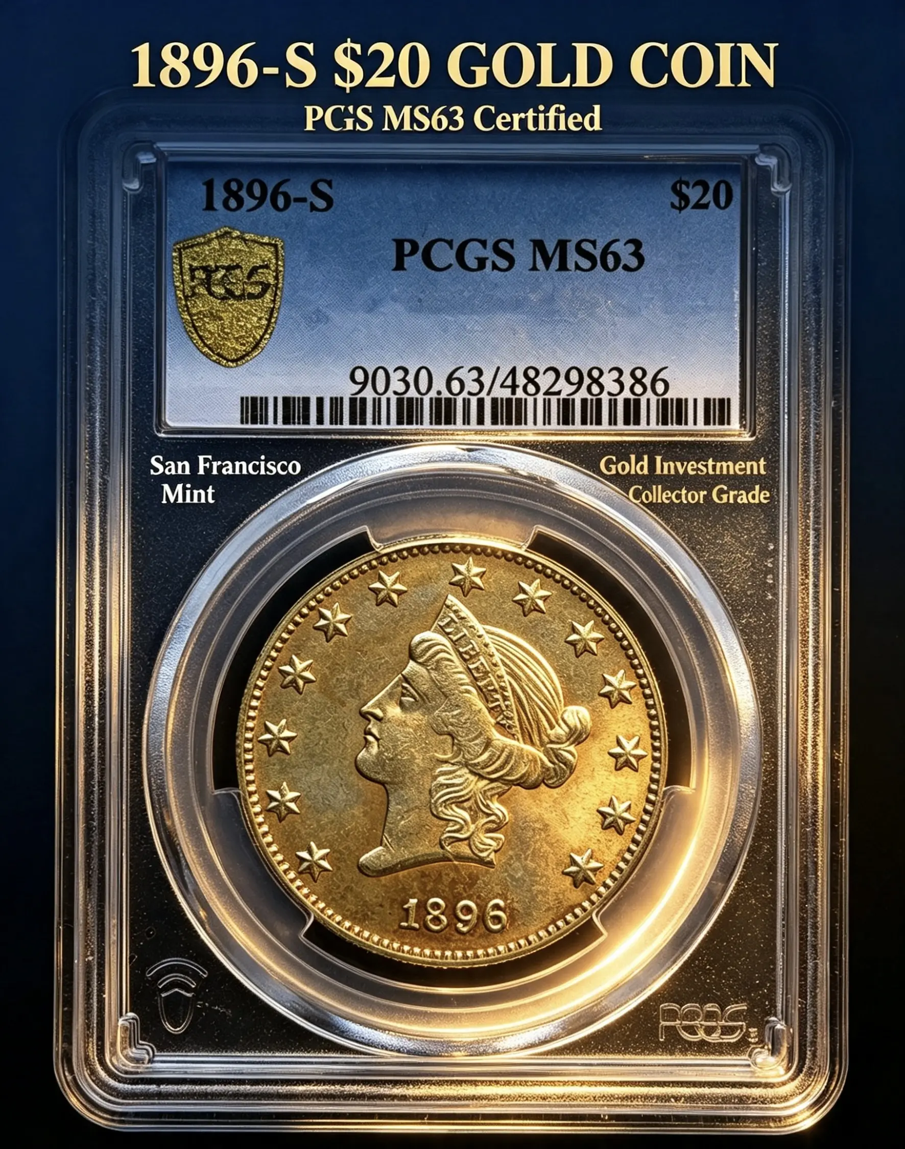 Super Rare 1896-S Morgan Silver Dollar,PCGS AU50 Certified With Protective Slab Packaging #VintageSilver #Numismatics #TikTokCoin