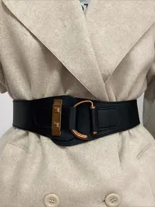 Women's Punk Fashion PU Leather Belt, Classic Buckle Elastic Waistband for Dress & Jeans, Trendy All-match & Exquisite Belt for Birthday Gift