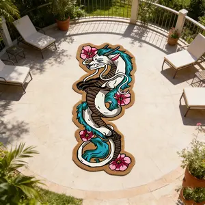 Creative Dragon Cartoon Shaped Carpet, Anime Peripheral Living Room Bedroom Decorative Mat, Unique Design Home Item, Mat Rug