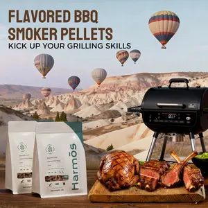 Harmos BBQ Wood Pellets Turkish Traveler  2-Pack Cumin & Red Pepper Smoker Pellets for Outdoor Cooking Oak, Hickory, Mesquite More Premium Pellets for Electric Pellet Grills Smokers
