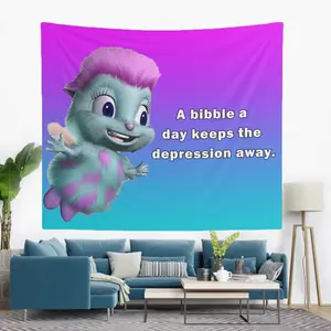 Bibble Meme Tapestry Bibble Happiness Funny Tapestries Novelty Tapestry Wall Hanging, Funny College Room Hostel Decorations Bedroom Living Room Dorm Decor 60x51in