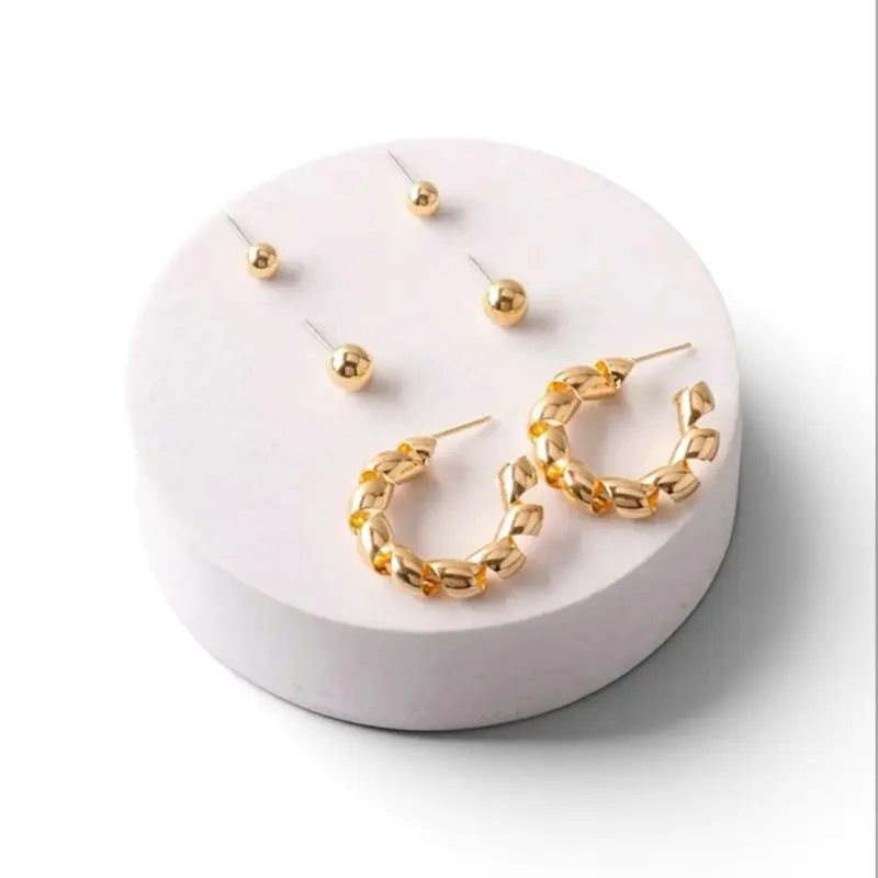 FASHION GOLD & SILVER 3PC. SET EARRINGS