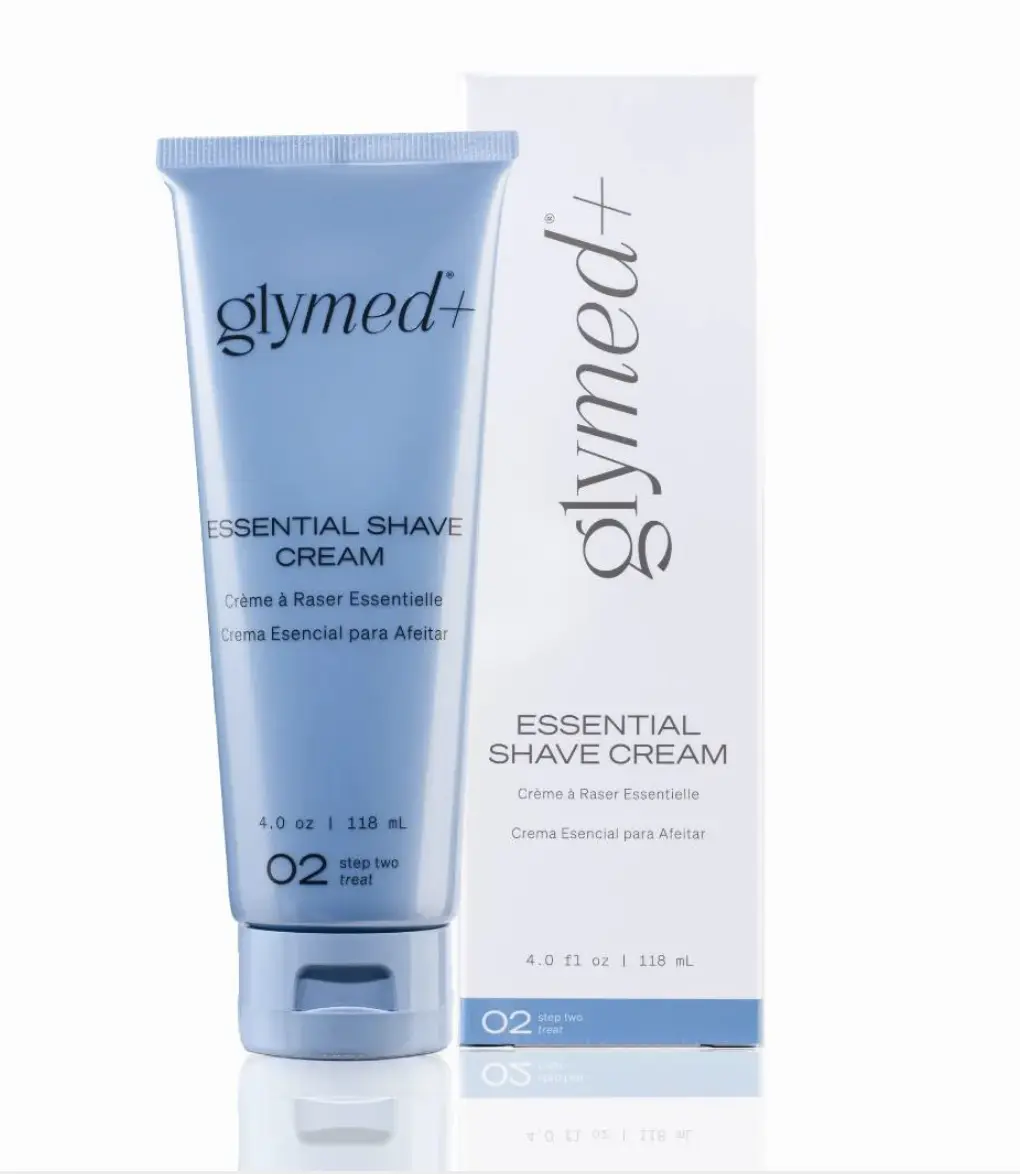Glymed+ Essential Shave Cream - Men's Foam Shaving Cream with Aloe Vera & Coconut, Smooth Cleanser, Moisturizing Aftershave Comfort