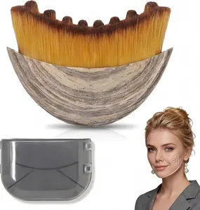 1PCS Lymphatic Drainage Brush Gua Sha Face Brush for Sculpting, Lymphatic Contour Face Brush for Reduce Puffiness & Lift, Super Soft Manual Massager for Facial Cleansing with Portable Case