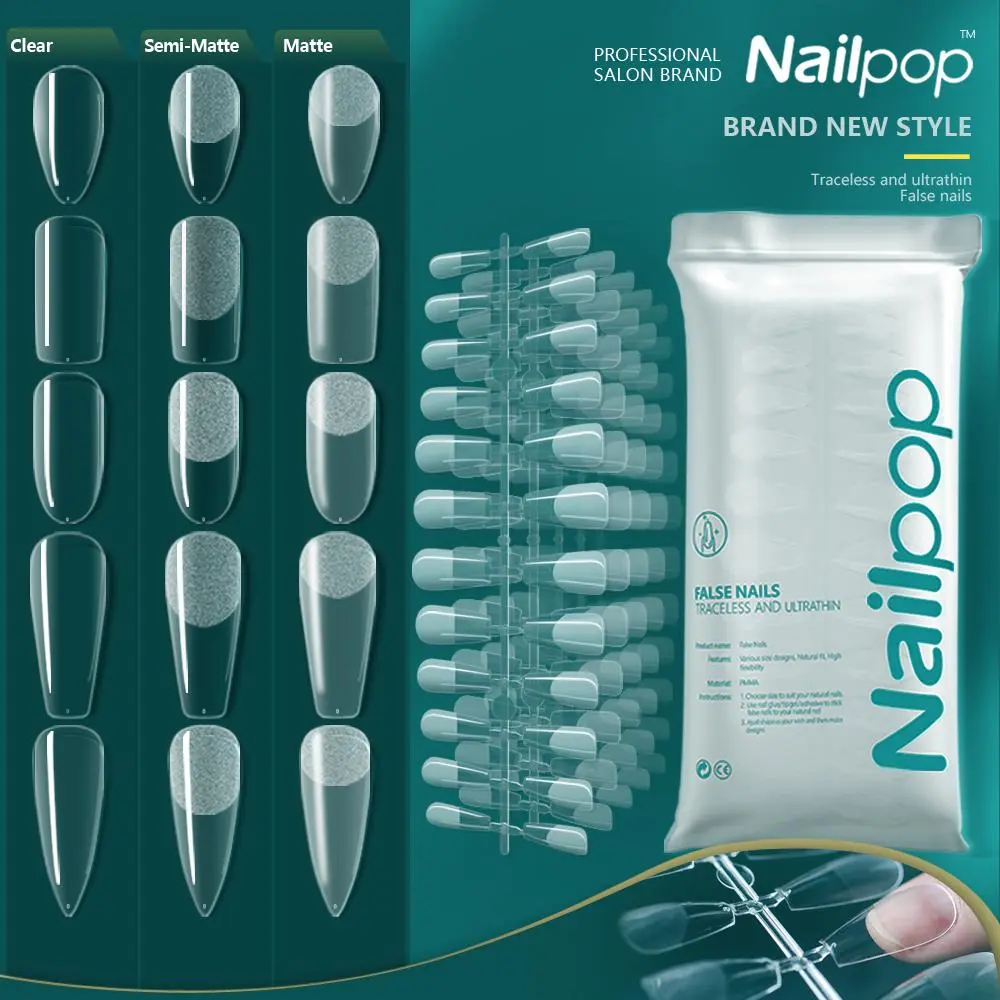 Nail Tips Full Cover Soft Gel False Nail Capsules Various Shapes and Styles for Professional Nail Extension DIY 120PCS