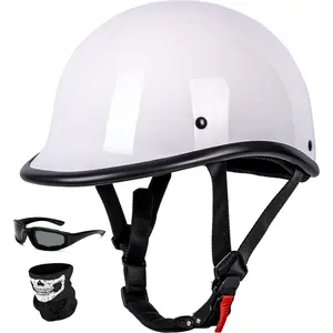 Vintage Motorcycle Half Helmet - Lightweight Low Profile Open-Face Half-Face Helmet – DOT Approved