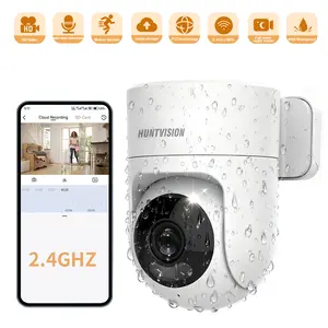 1PC 5MP Security Outdoor Camera, 360°Pan-Tilt View 2.4G WiFi Security Camera with Motion Tracking, Spotlight & Siren, 2-Way Audio, Full Color Night Vision IP66 Waterproof