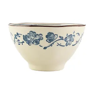 Golden Lion 4.5" High Foot Hammer Pattern Bowl - Ceramic Rice Bowl, Noodle Bowl, Soup Bowl for Kitchen & Dining