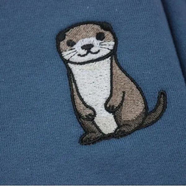 Otterr Embroidered Sweatshirt Gift, Embroidered Cute Unisex Crewneck Sweater, Cute Shirt