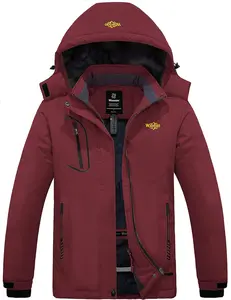 Women'S Mountain Waterproof Ski Jacket Windproof Rain Jacket Winter Warm Hooded Coat