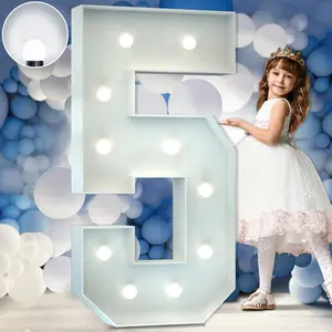 3-4FT Precut Marquee Numbers / Marquee Letters DIY Kit for Birthdays, Anniversaries, Baby Showers, Weddings, Christmas and Any Other Celebrations-WHT Lighting