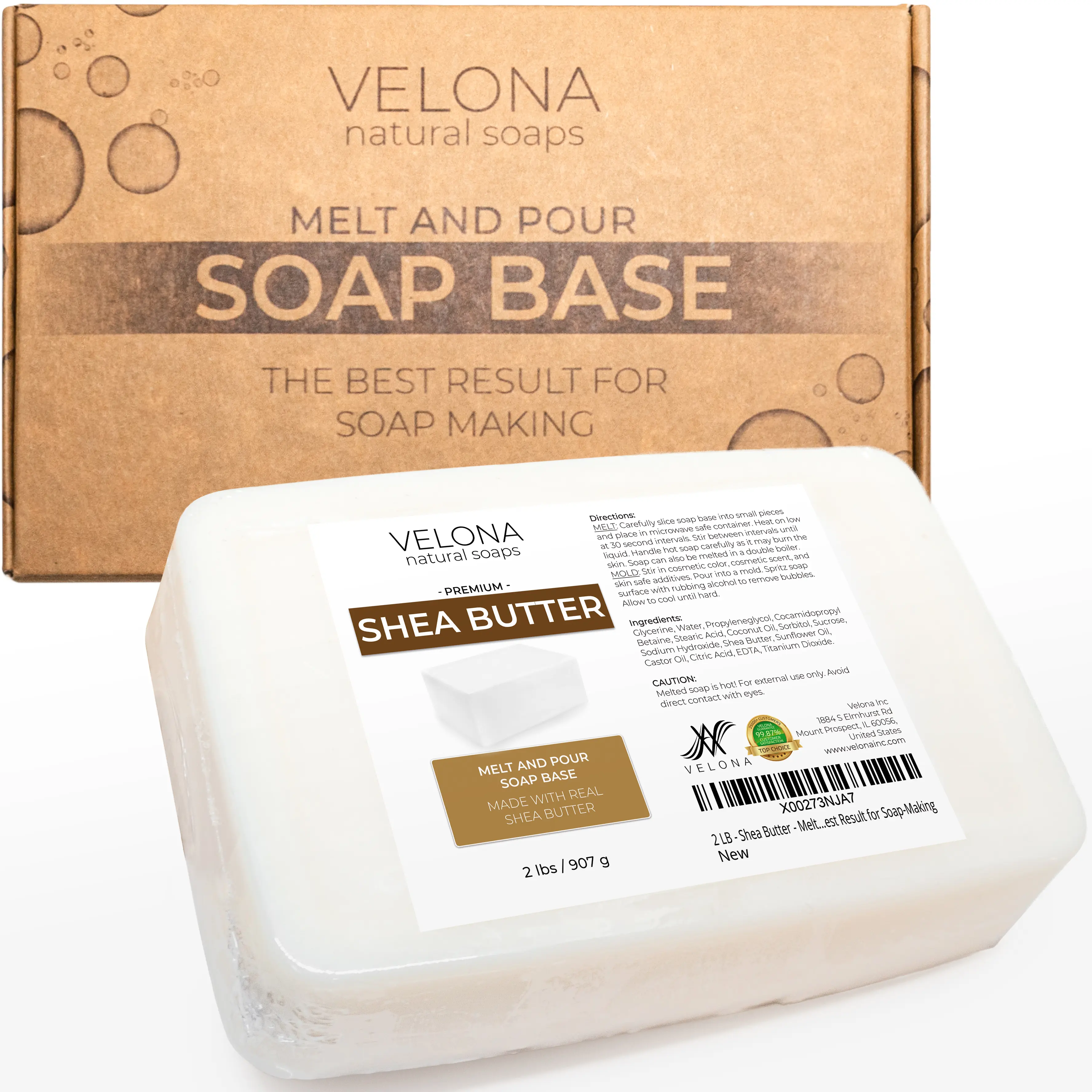 2 LB - Shea Butter - Melt and Pour Soap Base by Velona | SLS/SLES free | Natural Bars for The Best Result for Soap-Making