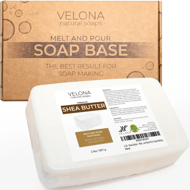 2 LB - Shea Butter - Melt and Pour Soap Base by Velona | SLS/SLES free | Natural Bars for The Best Result for Soap-Making