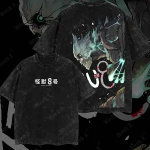 [Weeb X] Limited Kaiju No. 8  Anime Double Printed Oversize Lightweight Acid Washed Tee anime lover, anime merch, Anime Manga Acid Washed Heavyweight Cotton T-shirt, Gift For Anime Fan, Weeaboo. anime fan clothes VZB