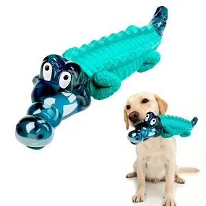 Indestructible Dog Chew Toys forFuufome Aggressive Chewers - Large Alligator Design with Milk Aroma for Large Dogs to Reduce Anxiety and Boredom