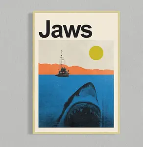 Jaws Movie Movie Poster | Film Posters | Minimalist Movie Poster |  Printable Wall Art Poster