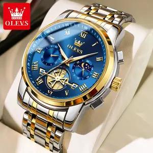 OLEVS Authentic Men's Quartz Watch Waterproof Luminous Function Date Stainless Steel Quartz Watch Birthday Gift Souvenir Gift 2859 Reloj de cuarzo para hombre
