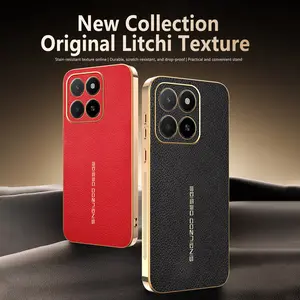 Luxury Leather Phone Case for Honor X5b/x5b Plus, Hard Durable Scratch-Resistant, Protective, Electroplated Tpu Edges, Lens Protection