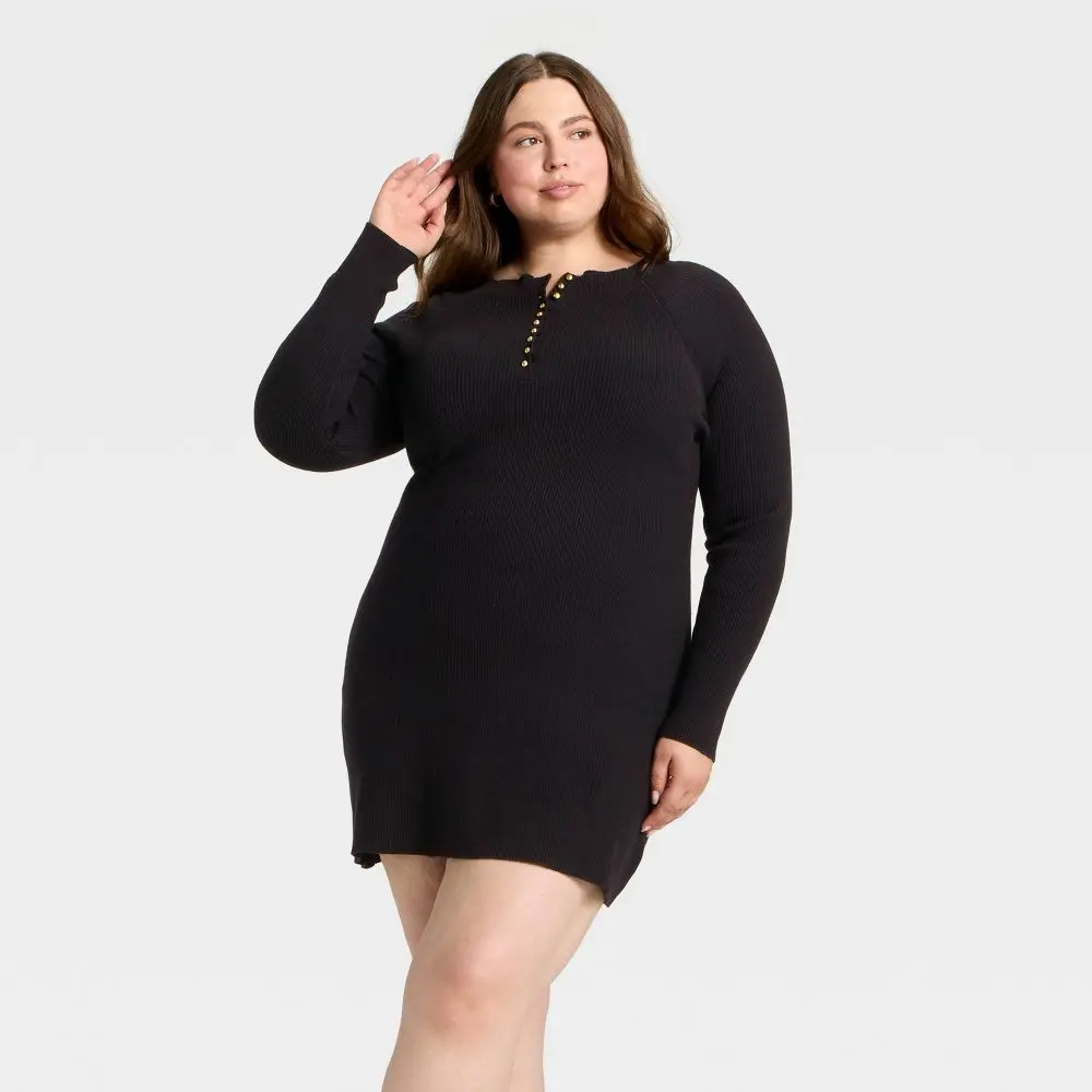 Universal Thread Women's Long Sleeve Mini A-Line Dress