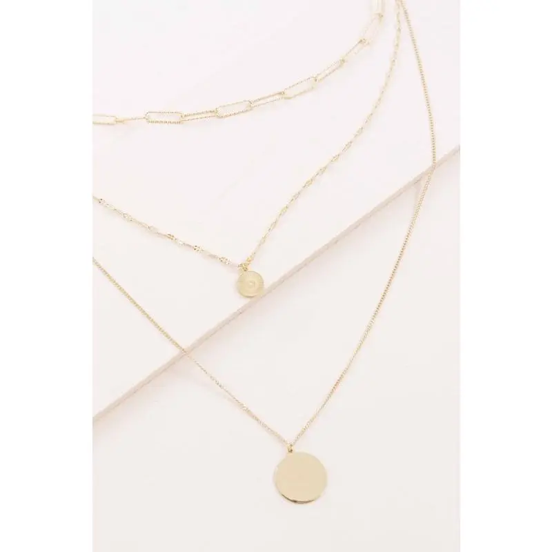 Lovoda Multi Layered Coin Pendant Necklace